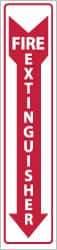 NMC - Fire Extinguisher, Aluminum Fire Sign - 4" Wide x 18" High - Apex Tool & Supply