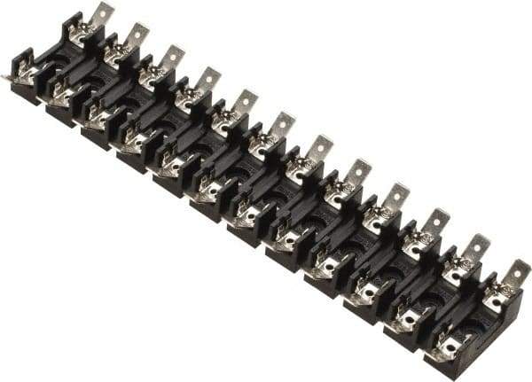 Cooper Bussmann - 12 Pole, 300 VAC/VDC, 30 Amp, Bolt-in Fuse Block - 1/4 Inch Diameter x 1-1/4 Inch Fuse Length, 2 Inch Long x 7-3/8 Inch Wide x 14.3mm High Block, 266°F - Apex Tool & Supply