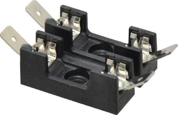 Cooper Bussmann - 2 Pole, 300 VAC/VDC, 30 Amp, Bolt-in Fuse Block - 1/4 Inch Diameter x 1-1/4 Inch Fuse Length, 2 Inch Long x 1-1/8 Inch Wide x 14.3mm High Block, 266°F - Apex Tool & Supply