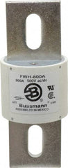 Cooper Bussmann - 500 VAC/VDC, 800 Amp, Fast-Acting Semiconductor/High Speed Fuse - Bolt-on Mount, 6-15/32" OAL, 200 (RMS Symmetrical), 50 at DC kA Rating, 2-1/2" Diam - Apex Tool & Supply