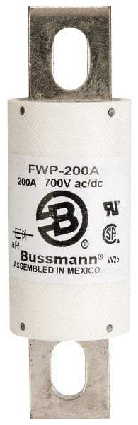Cooper Bussmann - 700 VAC/VDC, 200 Amp, Fast-Acting Semiconductor/High Speed Fuse - Stud Mount Mount, 5-3/32" OAL, 200 (RMS), 50 at DC kA Rating, 1-1/2" Diam - Apex Tool & Supply