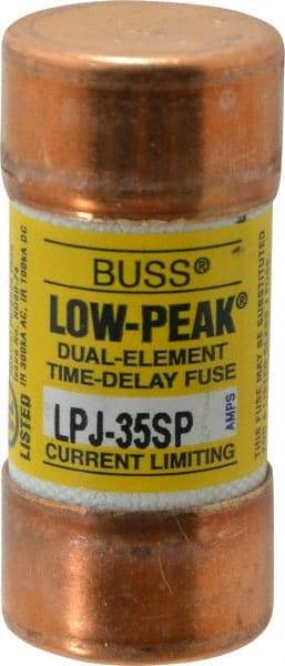 Cooper Bussmann - 300 VDC, 600 VAC, 35 Amp, Time Delay General Purpose Fuse - Fuse Holder Mount, 2-3/8" OAL, 100 at DC, 300 at AC (RMS) kA Rating, 1-1/16" Diam - Apex Tool & Supply