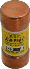 Cooper Bussmann - 300 VDC, 600 VAC, 50 Amp, Time Delay General Purpose Fuse - Fuse Holder Mount, 2-3/8" OAL, 100 at DC, 300 at AC (RMS) kA Rating, 1-1/16" Diam - Apex Tool & Supply