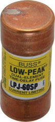 Cooper Bussmann - 300 VDC, 600 VAC, 60 Amp, Time Delay General Purpose Fuse - Fuse Holder Mount, 2-3/8" OAL, 100 at DC, 300 at AC (RMS) kA Rating, 1-1/16" Diam - Apex Tool & Supply