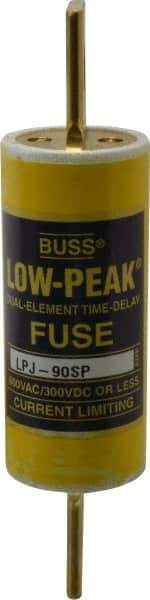Cooper Bussmann - 300 VDC, 600 VAC, 90 Amp, Time Delay General Purpose Fuse - Bolt-on Mount, 4-5/8" OAL, 100 at DC, 300 at AC (RMS) kA Rating, 1-1/8" Diam - Apex Tool & Supply
