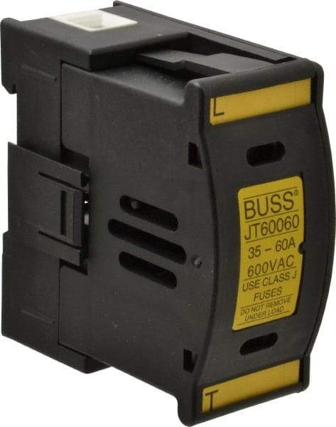 Cooper Bussmann - 1 Pole, 600 VAC/VDC, 60 Amp, DIN Rail Mount Fuse Holder - Compatible with J Class, 1.52 Inch Wide Fuse - Apex Tool & Supply
