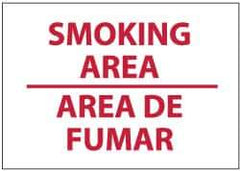 NMC - "Smoking Area", 10" Long x 14" Wide, Rigid Plastic Safety Sign - Rectangle, 0.05" Thick, Use for Smoking Regulations - Apex Tool & Supply