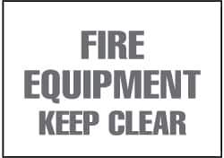 NMC - "Fire Equipment - Keep Clear", 7" Long x 10" Wide, Rigid Plastic Safety Sign - Rectangle, 0.05" Thick, Use for Accident Prevention - Apex Tool & Supply