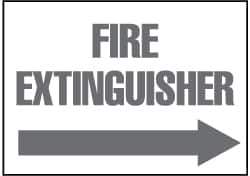 NMC - Fire Extinguisher, Pressure Sensitive Vinyl Fire Sign - 14" Wide x 10" High - Apex Tool & Supply