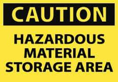 NMC - "Caution - Hazardous Material Storage Area", 7" Long x 10" Wide, Rigid Plastic Safety Sign - Rectangle, 0.05" Thick, Use for Hazardous Materials - Apex Tool & Supply