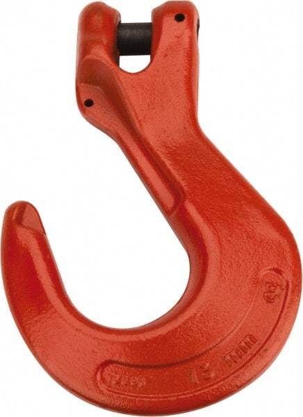 CM - 1/2 Inch Chain Diameter, Grade 100 Clevis Hook - 15,000 Lbs. Load Capacity, 0.58 Inch Inside Diameter, 0.63 Inch Pin Diameter, 1.38 Inch Hook Throat, 8.03 Inch Overall Length, 5.48 Inch Hook Width - Apex Tool & Supply