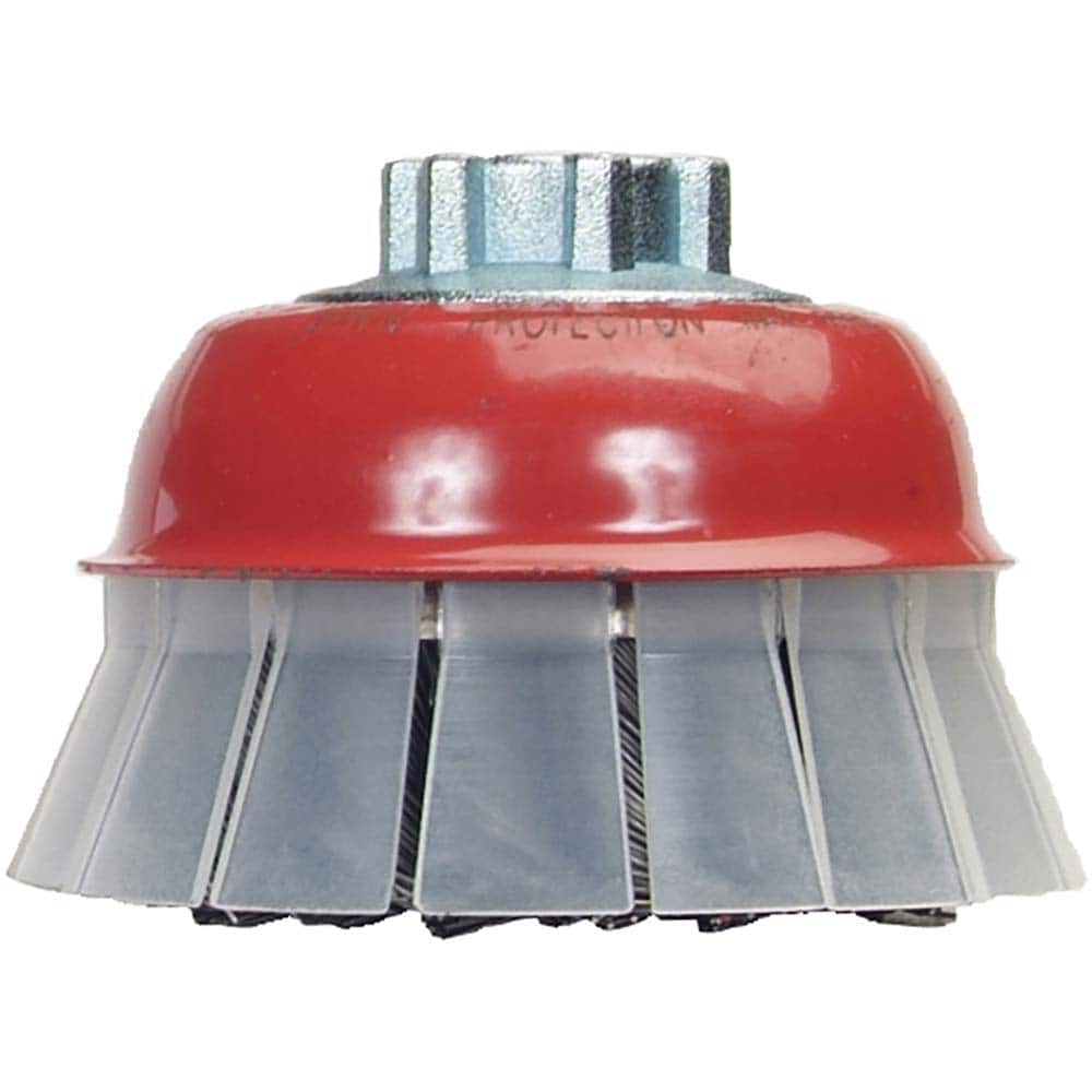 Norton - 5" Diam 5/8-11 Threaded Arbor Carbon Steel Fill Cup Brush - Apex Tool & Supply