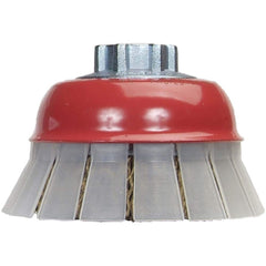 Norton - 4" Diam 5/8-11 Threaded Arbor Carbon Steel Fill Cup Brush - Apex Tool & Supply