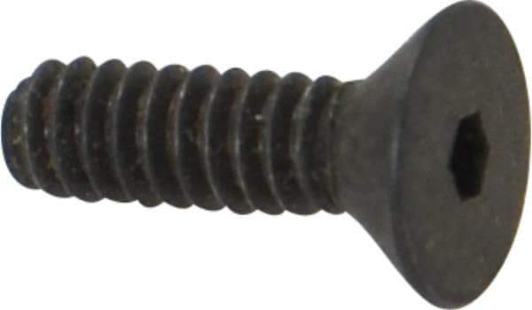 Holo-Krome - #4-40 UNC Hex Socket Drive, 82° Flat Screw - Alloy Steel, Black Oxide Finish, Fully Threaded, 3/8" OAL - Apex Tool & Supply