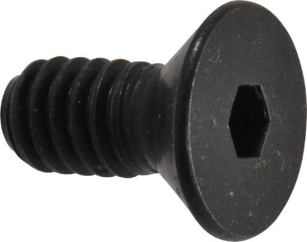 Holo-Krome - #8-32 UNC Hex Socket Drive, 82° Flat Screw - Alloy Steel, Black Oxide Finish, Fully Threaded, 3/8" OAL - Apex Tool & Supply