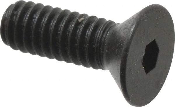 Holo-Krome - #8-32 UNC Hex Socket Drive, 82° Flat Screw - Alloy Steel, Black Oxide Finish, Fully Threaded, 1/2" OAL - Apex Tool & Supply