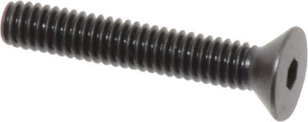Holo-Krome - #8-32 UNC Hex Socket Drive, 82° Flat Screw - Alloy Steel, Black Oxide Finish, Fully Threaded, 1" OAL - Apex Tool & Supply
