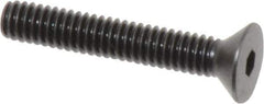 Holo-Krome - #8-32 UNC Hex Socket Drive, 82° Flat Screw - Alloy Steel, Black Oxide Finish, Fully Threaded, 1" OAL - Apex Tool & Supply