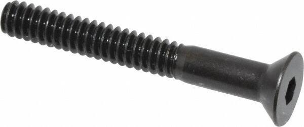 Holo-Krome - #10-24 UNC Hex Socket Drive, 82° Flat Screw - Alloy Steel, Black Oxide Finish, Partially Threaded, 1-1/2" OAL - Apex Tool & Supply
