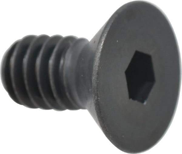Holo-Krome - 1/4-20 UNC Hex Socket Drive, 82° Flat Screw - Alloy Steel, Black Oxide Finish, Fully Threaded, 1/2" OAL - Apex Tool & Supply
