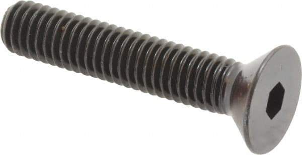 Holo-Krome - 3/8-16 UNC Hex Socket Drive, 82° Flat Screw - Alloy Steel, Black Oxide Finish, Fully Threaded, 2" OAL - Apex Tool & Supply