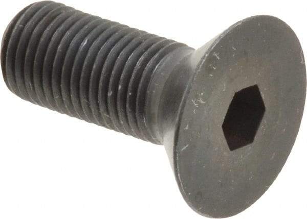 Holo-Krome - 3/8-24 UNF Hex Socket Drive, 82° Flat Screw - Alloy Steel, Black Oxide Finish, Fully Threaded, 1" OAL - Apex Tool & Supply