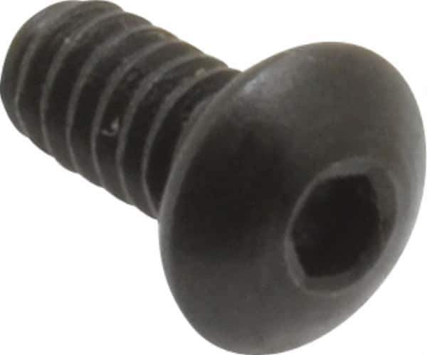 Holo-Krome - #4-40 UNC Hex Socket Drive, Button Screw - Alloy Steel, Black Oxide Finish, Fully Threaded, 1/4" Length Under Head - Apex Tool & Supply