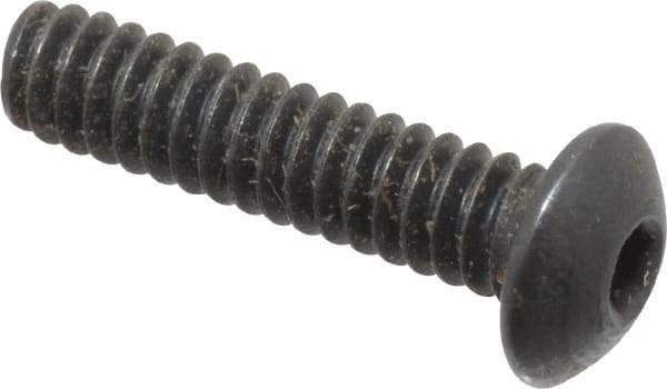 Holo-Krome - #4-40 UNC Hex Socket Drive, Button Screw - Alloy Steel, Black Oxide Finish, Fully Threaded, 1/2" Length Under Head - Apex Tool & Supply