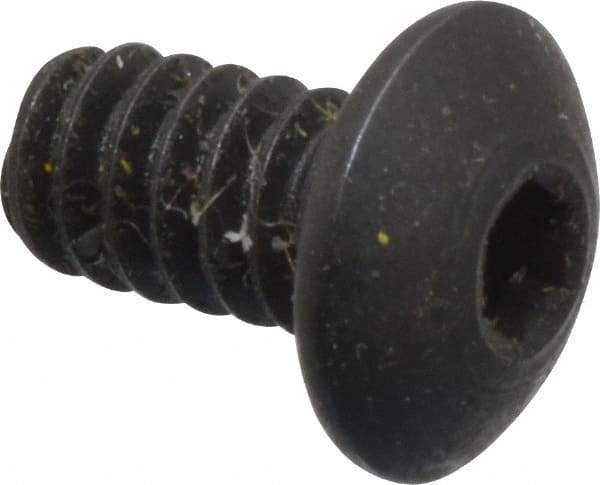 Holo-Krome - #6-32 UNC Hex Socket Drive, Button Screw - Alloy Steel, Black Oxide Finish, Fully Threaded, 1/4" Length Under Head - Apex Tool & Supply