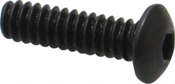 Holo-Krome - #6-32 UNC Hex Socket Drive, Button Screw - Alloy Steel, Black Oxide Finish, Fully Threaded, 1/2" Length Under Head - Apex Tool & Supply