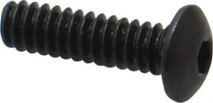 Holo-Krome - #6-32 UNC Hex Socket Drive, Button Screw - Alloy Steel, Black Oxide Finish, Fully Threaded, 1/2" Length Under Head - Apex Tool & Supply