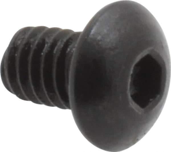 Holo-Krome - #8-32 UNC Hex Socket Drive, Button Screw - Alloy Steel, Black Oxide Finish, Fully Threaded, 1/4" Length Under Head - Apex Tool & Supply