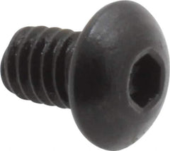 Holo-Krome - #8-32 UNC Hex Socket Drive, Button Screw - Alloy Steel, Black Oxide Finish, Fully Threaded, 1/4" Length Under Head - Apex Tool & Supply