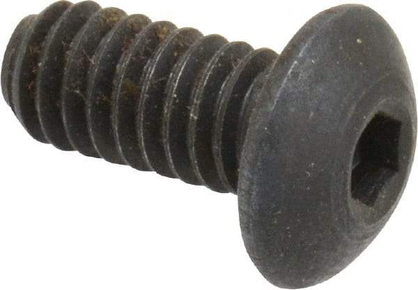 Holo-Krome - #8-32 UNC Hex Socket Drive, Button Screw - Alloy Steel, Black Oxide Finish, Fully Threaded, 3/8" Length Under Head - Apex Tool & Supply
