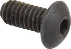 Holo-Krome - #8-32 UNC Hex Socket Drive, Button Screw - Alloy Steel, Black Oxide Finish, Fully Threaded, 3/8" Length Under Head - Apex Tool & Supply