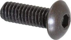 Holo-Krome - #8-32 UNC Hex Socket Drive, Button Screw - Alloy Steel, Black Oxide Finish, Fully Threaded, 1/2" Length Under Head - Apex Tool & Supply