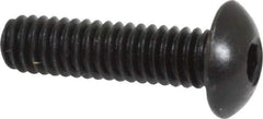 Holo-Krome - #8-32 UNC Hex Socket Drive, Button Screw - Alloy Steel, Black Oxide Finish, Fully Threaded, 5/8" Length Under Head - Apex Tool & Supply