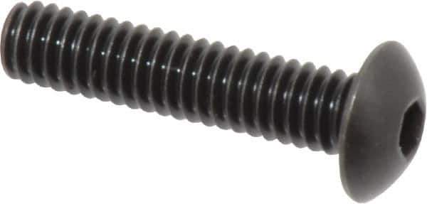 Holo-Krome - #8-32 UNC Hex Socket Drive, Button Screw - Alloy Steel, Black Oxide Finish, Fully Threaded, 3/4" Length Under Head - Apex Tool & Supply