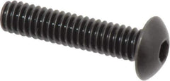 Holo-Krome - #8-32 UNC Hex Socket Drive, Button Screw - Alloy Steel, Black Oxide Finish, Fully Threaded, 3/4" Length Under Head - Apex Tool & Supply