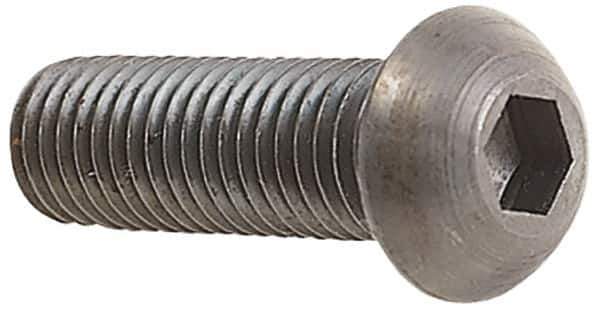 Holo-Krome - #8-32 UNC Hex Socket Drive, Button Screw - Alloy Steel, Black Oxide Finish, Fully Threaded, 1" Length Under Head - Apex Tool & Supply
