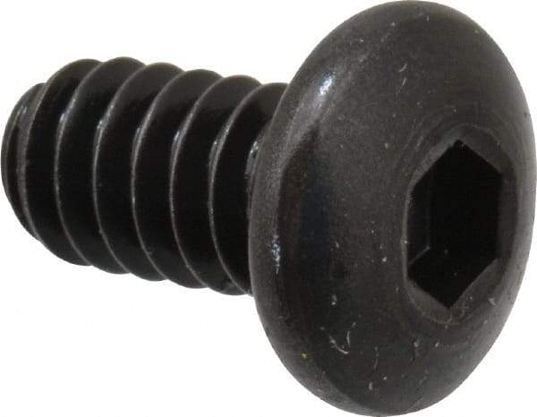 Holo-Krome - #10-24 UNC Hex Socket Drive, Button Screw - Alloy Steel, Black Oxide Finish, Fully Threaded, 3/8" Length Under Head - Apex Tool & Supply
