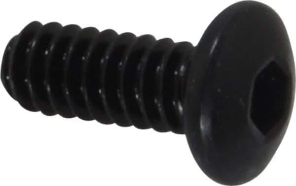 Holo-Krome - #10-24 UNC Hex Socket Drive, Button Screw - Alloy Steel, Black Oxide Finish, Fully Threaded, 1/2" Length Under Head - Apex Tool & Supply