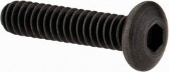 Holo-Krome - #10-24 UNC Hex Socket Drive, Button Screw - Alloy Steel, Black Oxide Finish, Fully Threaded, 7/8" Length Under Head - Apex Tool & Supply