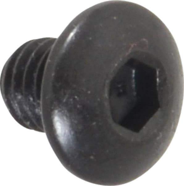 Holo-Krome - #10-32 UNF Hex Socket Drive, Button Screw - Alloy Steel, Black Oxide Finish, Fully Threaded, 1/4" Length Under Head - Apex Tool & Supply
