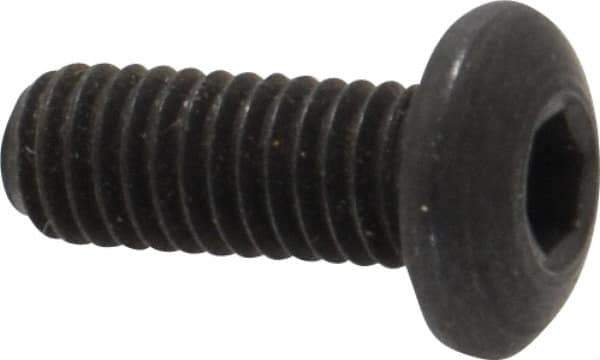 Holo-Krome - #10-32 UNF Hex Socket Drive, Button Screw - Alloy Steel, Black Oxide Finish, Fully Threaded, 1/2" Length Under Head - Apex Tool & Supply