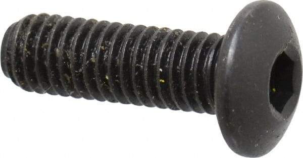 Holo-Krome - #10-32 UNF Hex Socket Drive, Button Screw - Alloy Steel, Black Oxide Finish, Fully Threaded, 5/8" Length Under Head - Apex Tool & Supply