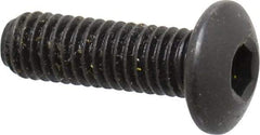 Holo-Krome - #10-32 UNF Hex Socket Drive, Button Screw - Alloy Steel, Black Oxide Finish, Fully Threaded, 5/8" Length Under Head - Apex Tool & Supply