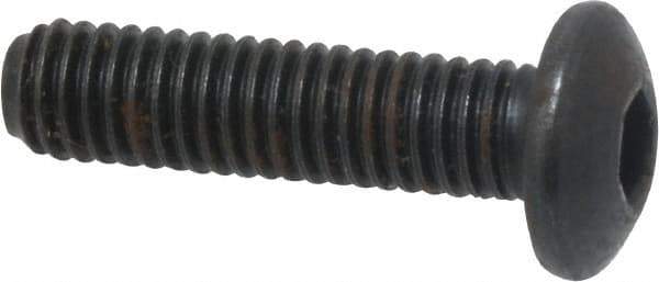 Holo-Krome - #10-32 UNF Hex Socket Drive, Button Screw - Alloy Steel, Black Oxide Finish, Fully Threaded, 3/4" Length Under Head - Apex Tool & Supply
