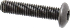 Holo-Krome - #10-32 UNF Hex Socket Drive, Button Screw - Alloy Steel, Black Oxide Finish, Fully Threaded, 7/8" Length Under Head - Apex Tool & Supply