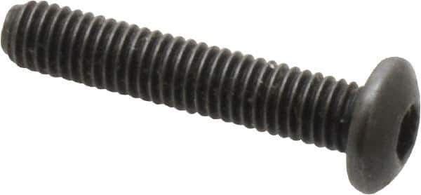 Holo-Krome - #10-32 UNF Hex Socket Drive, Button Screw - Alloy Steel, Black Oxide Finish, Fully Threaded, 1" Length Under Head - Apex Tool & Supply